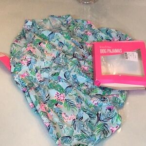 New. NWTS Tropical Print Dog Pajamas - Blue, Green, Pink